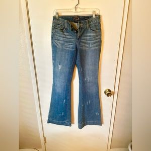 Seven women’s distressed jeans with holes and splattered colors by designer!